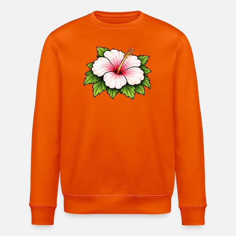 Floraison tropicale de l’hibiscus - Sweat bio ROLLER Stanley/Stella Unisexe - orange profond