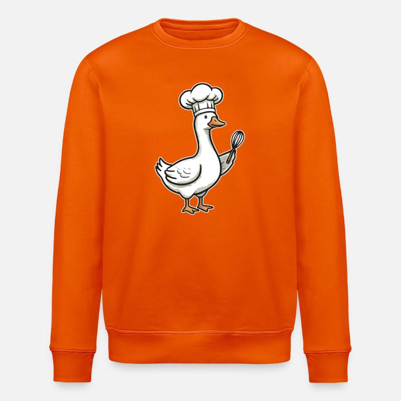 Küchenduck Chefkarikatur - Stanley/Stella Unisex Bio-Sweatshirt ROLLER - Tieforange