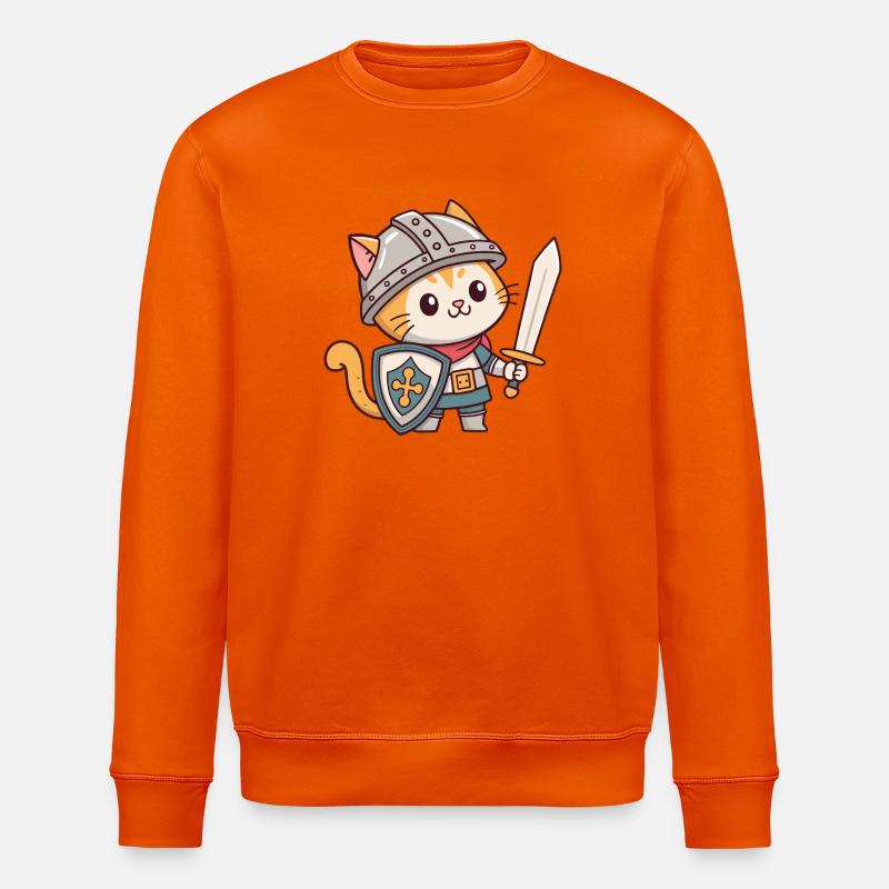 Ritterkatze in Rüstung - Stanley/Stella Unisex Bio-Sweatshirt ROLLER - Tieforange