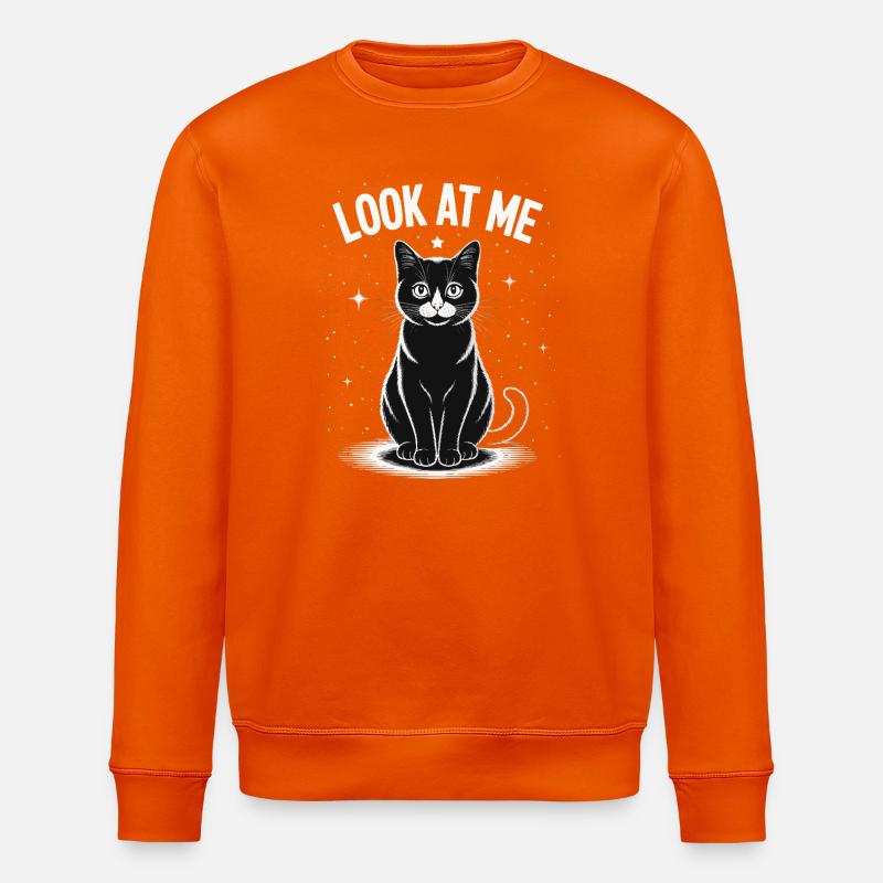 Regarde-moi - Ciel étoilé de chat - Sweat bio ROLLER Stanley/Stella Unisexe - orange profond