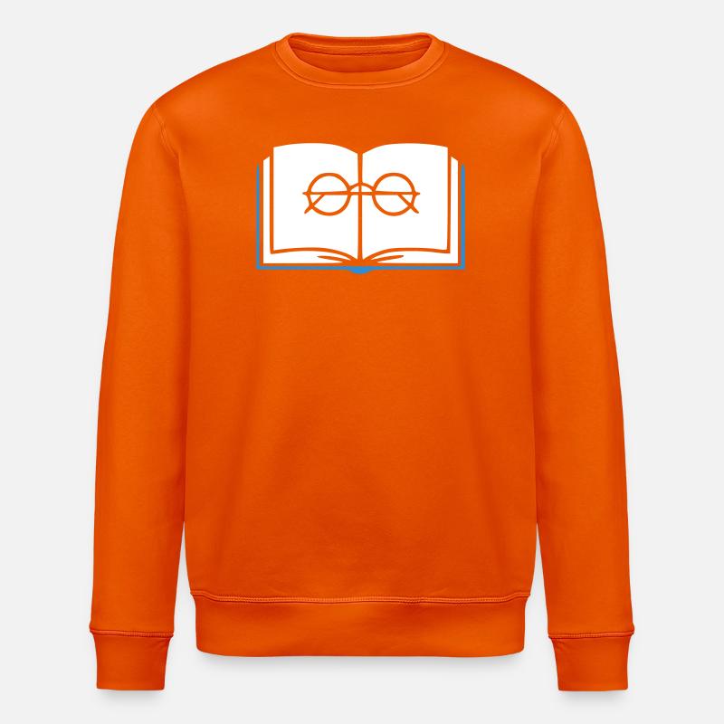 Aperçu du livre et des lunettes - Sweat bio ROLLER Stanley/Stella Unisexe - orange profond