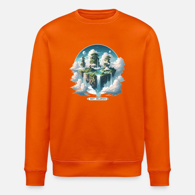 Sky Islands Himmelsinseln Schwebend - Stanley/Stella Unisex Bio-Sweatshirt ROLLER - Tieforange