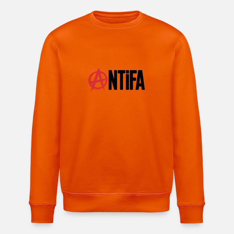 Anarchy Antifa - Antifascists Tee - Stanley/Stella ROLLER Unisex Organic Sweatshirt - bright orange