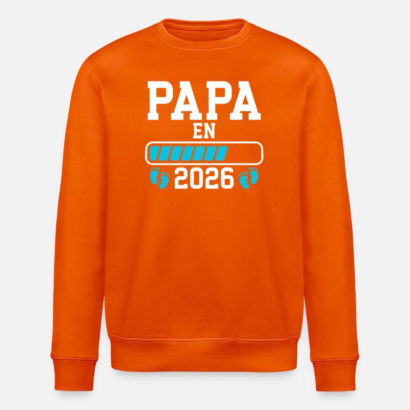 Futur papa 2026 annonce naissance - Sweat bio ROLLER Stanley/Stella Unisexe - orange profond