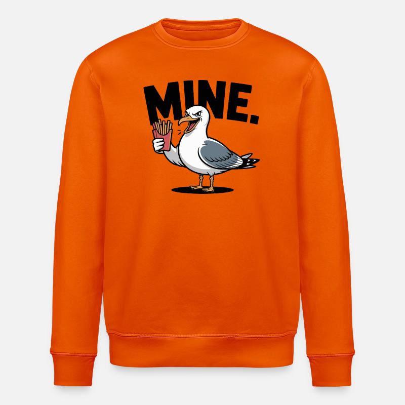 Grumpy Seagull mit Pommes - Stanley/Stella Unisex Bio-Sweatshirt ROLLER - Tieforange