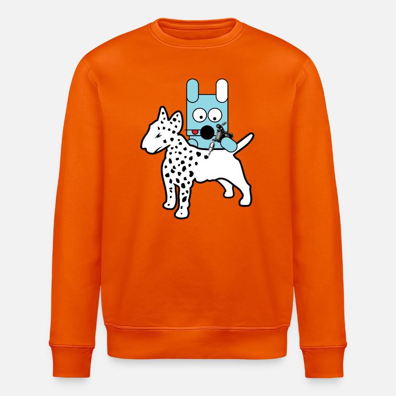 Blauer Bot-Hund mit Spritze - Stanley/Stella Unisex Bio-Sweatshirt ROLLER - Tieforange