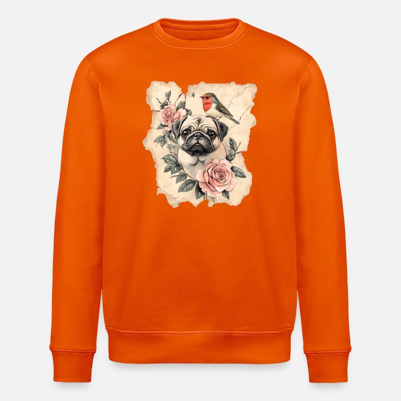 Mops und Vogel - Stanley/Stella Unisex Bio-Sweatshirt ROLLER - Tieforange