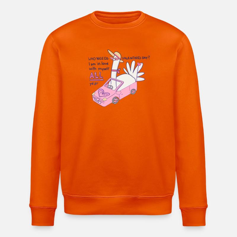 Qui a besoin de la Saint-Valentin ? - Sweat bio ROLLER Stanley/Stella Unisexe - orange profond