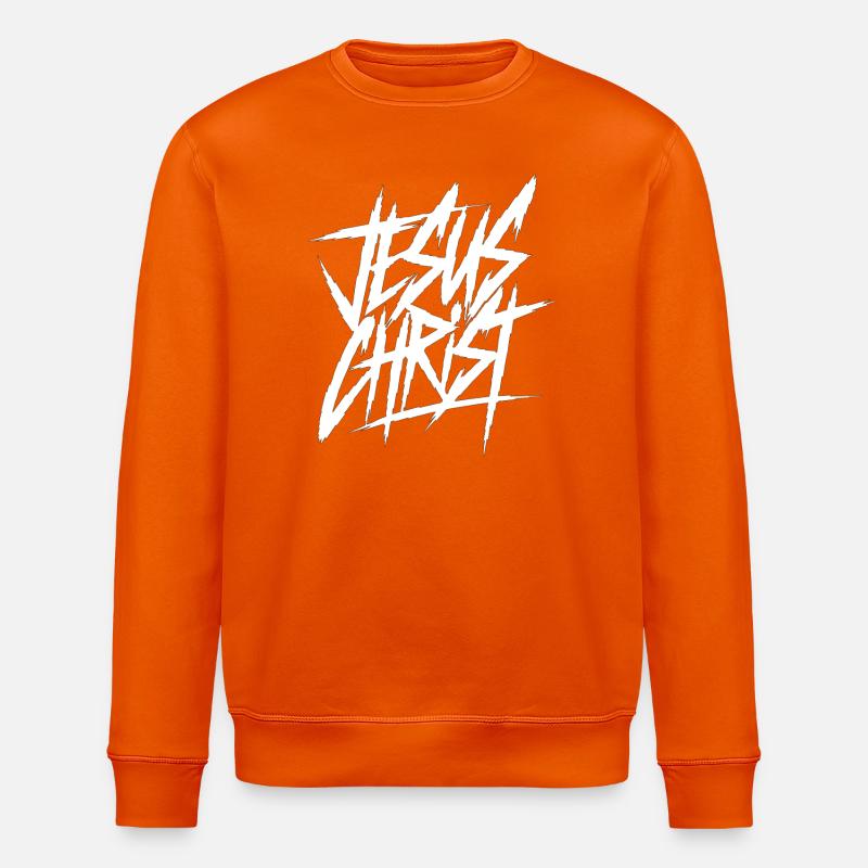 Graffiti Schriftzug Jesus Christ  - Stanley/Stella Unisex Bio-Sweatshirt ROLLER - Tieforange