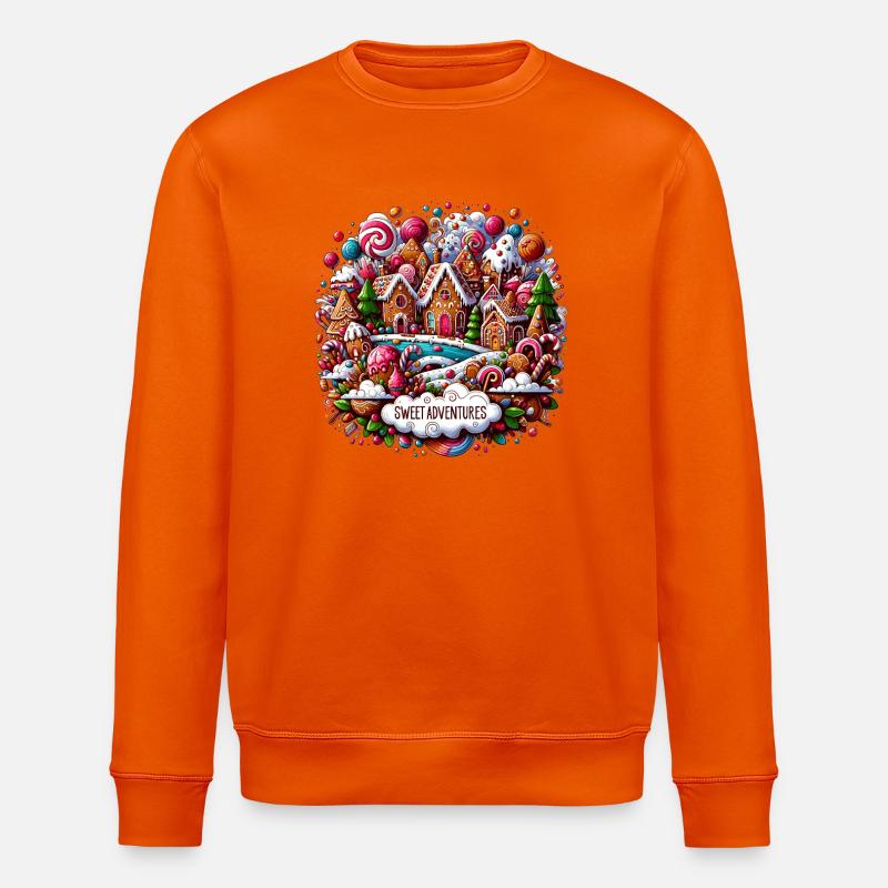 Süßes Dorftraum Adventslandschaft - Stanley/Stella Unisex Bio-Sweatshirt ROLLER - Tieforange