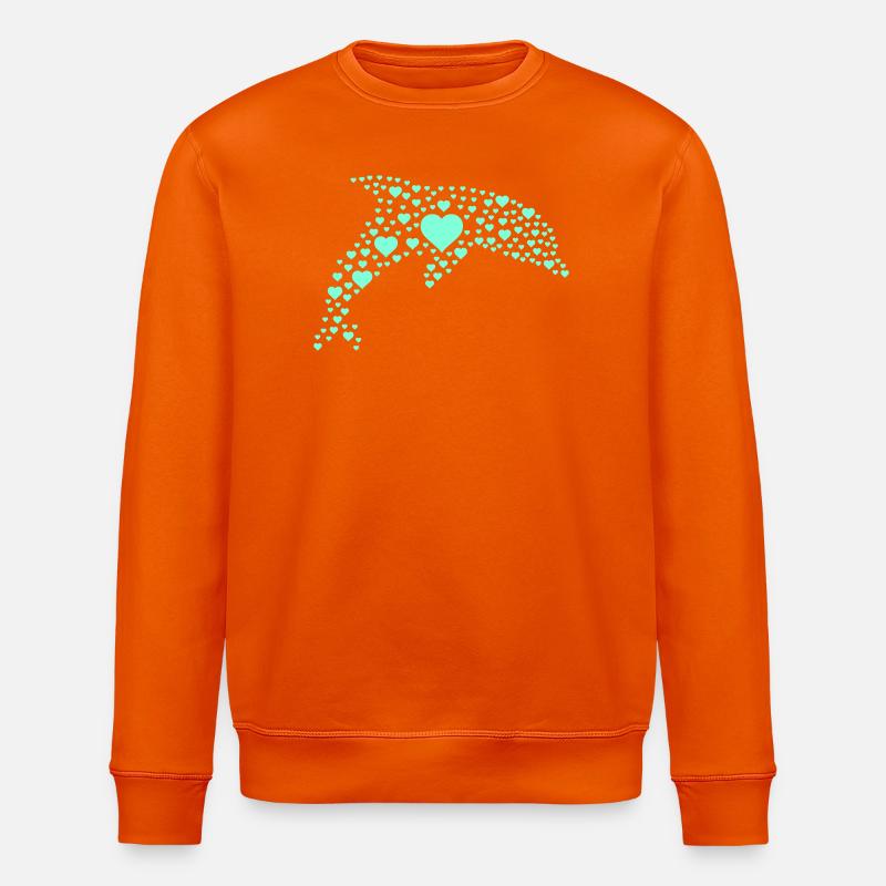 Motif de cœur de dauphin - Sweat bio ROLLER Stanley/Stella Unisexe - orange profond