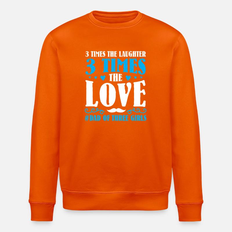 Papa Vater von drei Mädchen Töchtern - Stanley/Stella Unisex Bio-Sweatshirt ROLLER - Tieforange
