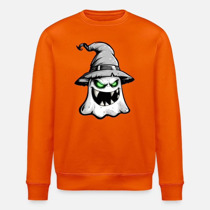Scary ghost, terrifying ghost - Stanley/Stella ROLLER Unisex Organic Sweatshirt - bright orange