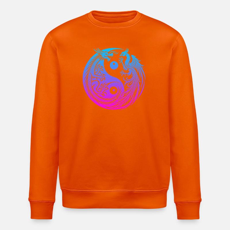 Yin Yang Drache und Phönix Neon - Stanley/Stella Unisex Bio-Sweatshirt ROLLER - Tieforange