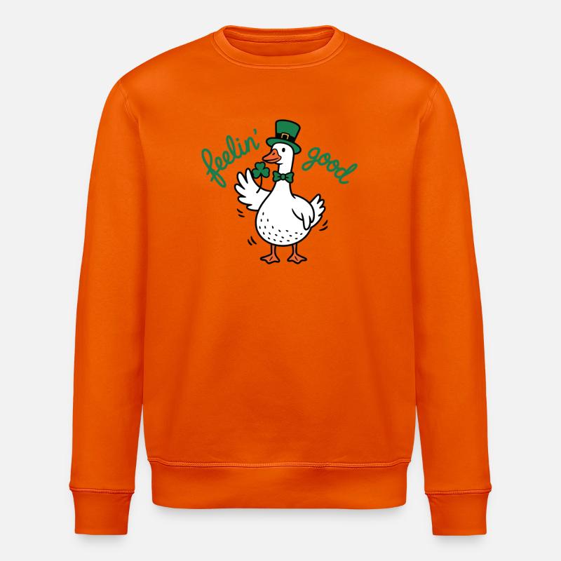 Glücksduck-Leprechaun-Geist - Stanley/Stella Unisex Bio-Sweatshirt ROLLER - Tieforange