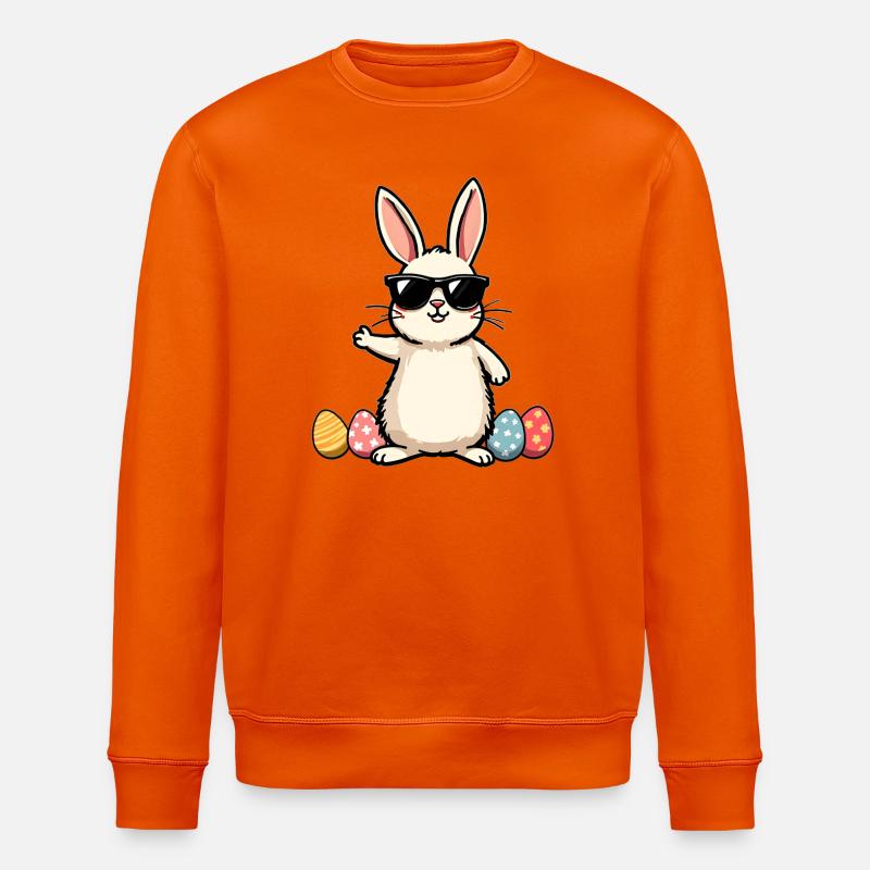 Funny Easter Bunny - Stanley/Stella ROLLER Unisex Organic Sweatshirt - bright orange