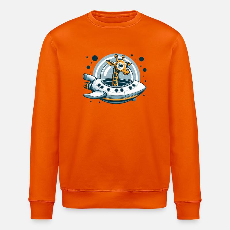 Aventure spatiale de girafe - Sweat bio ROLLER Stanley/Stella Unisexe - orange profond