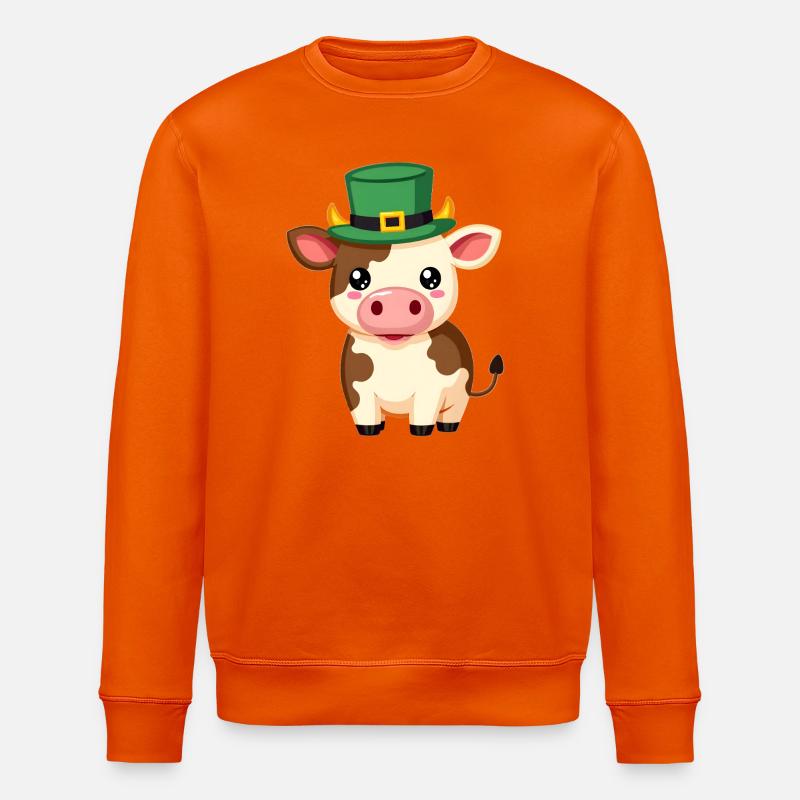 Kuh an St. Patrick's Day - Stanley/Stella Unisex Bio-Sweatshirt ROLLER - Tieforange