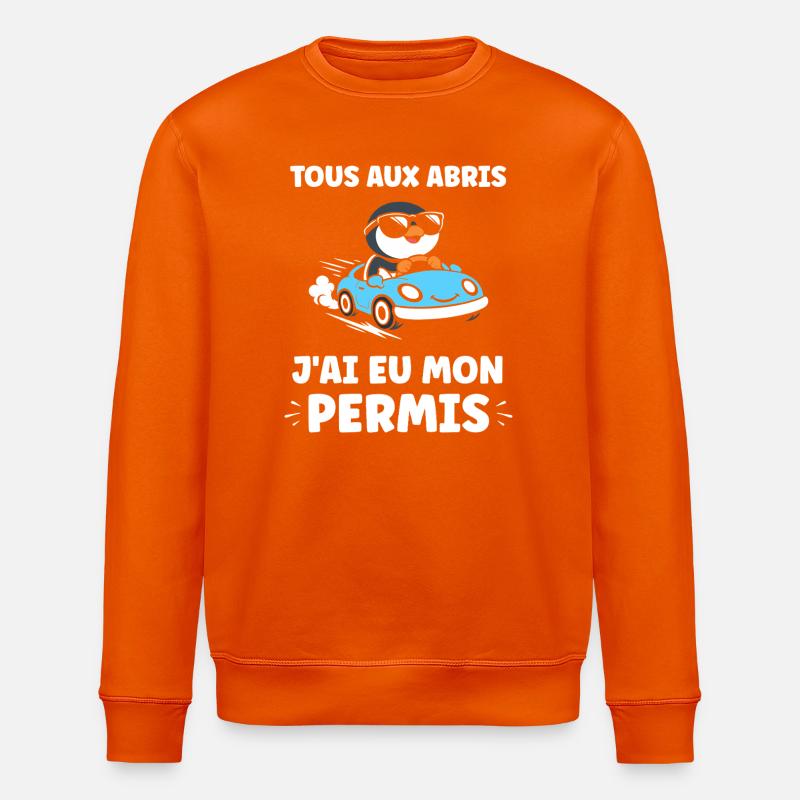 Führerschein-Humor - Stanley/Stella Unisex Bio-Sweatshirt ROLLER - Tieforange