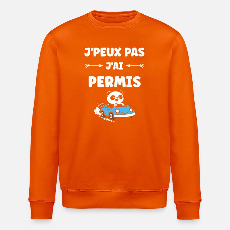 Führerschein-Humor - Stanley/Stella Unisex Bio-Sweatshirt ROLLER - Tieforange
