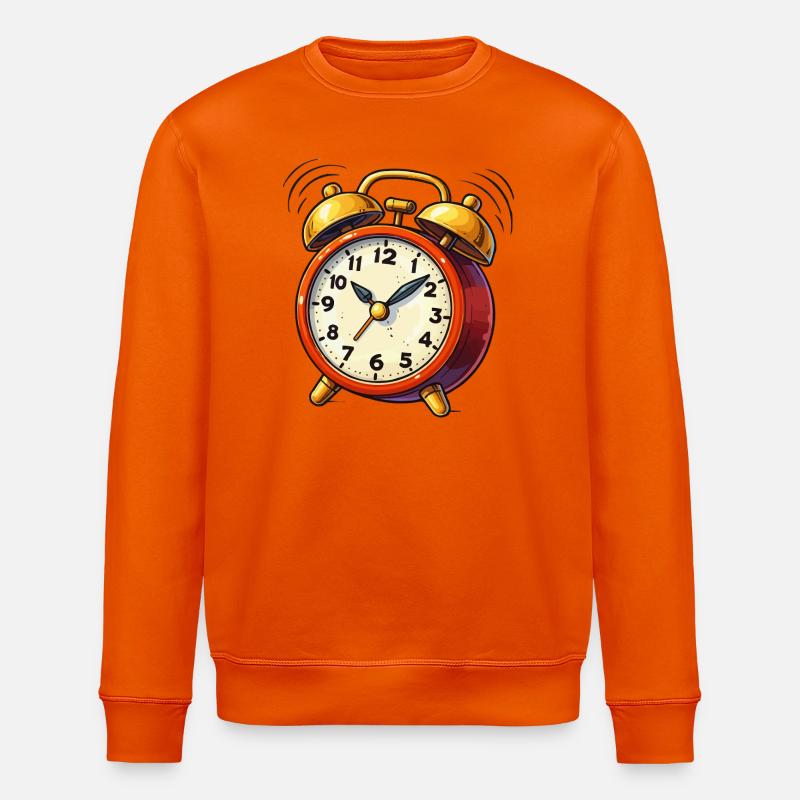 Alarm Clock Comic Clock - Stanley/Stella ROLLER Unisex Organic Sweatshirt - bright orange