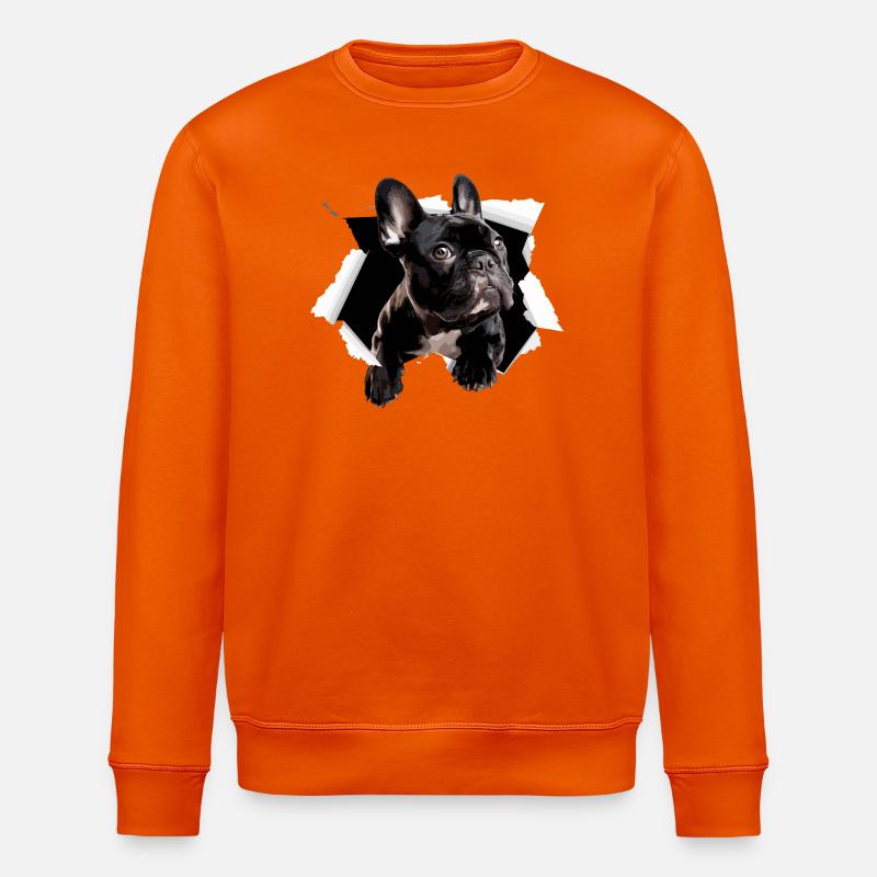 Percée du bouledogue français Drôle - Sweat bio ROLLER Stanley/Stella Unisexe - orange profond