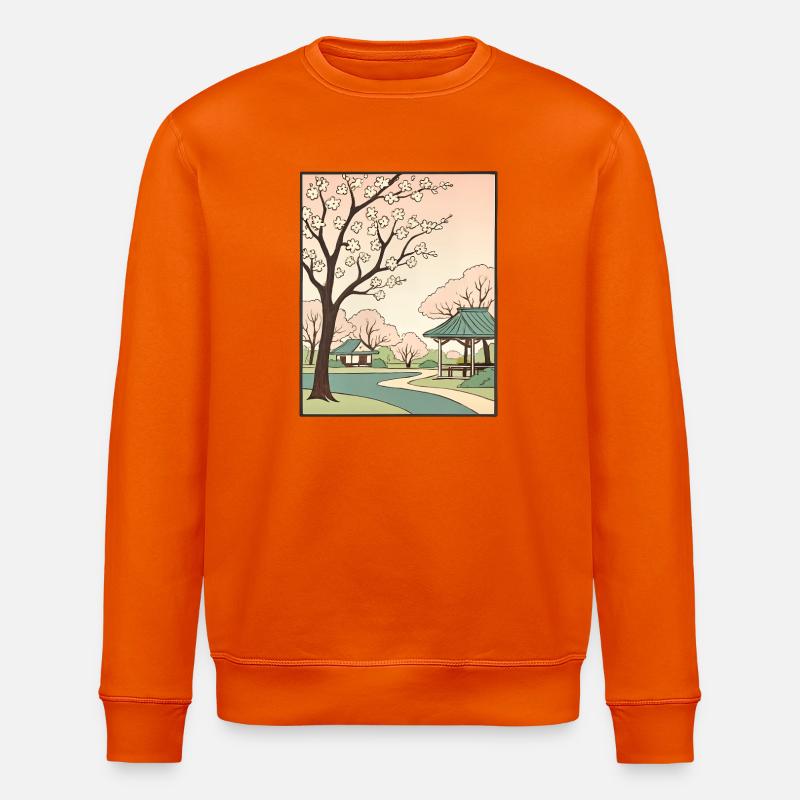Fleurs traditionnelles de cerisier japonais - Sweat bio ROLLER Stanley/Stella Unisexe - orange profond