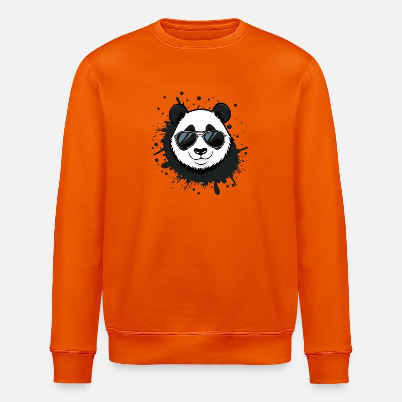 Panda-Brille spritzt - Stanley/Stella Unisex Bio-Sweatshirt ROLLER - Tieforange