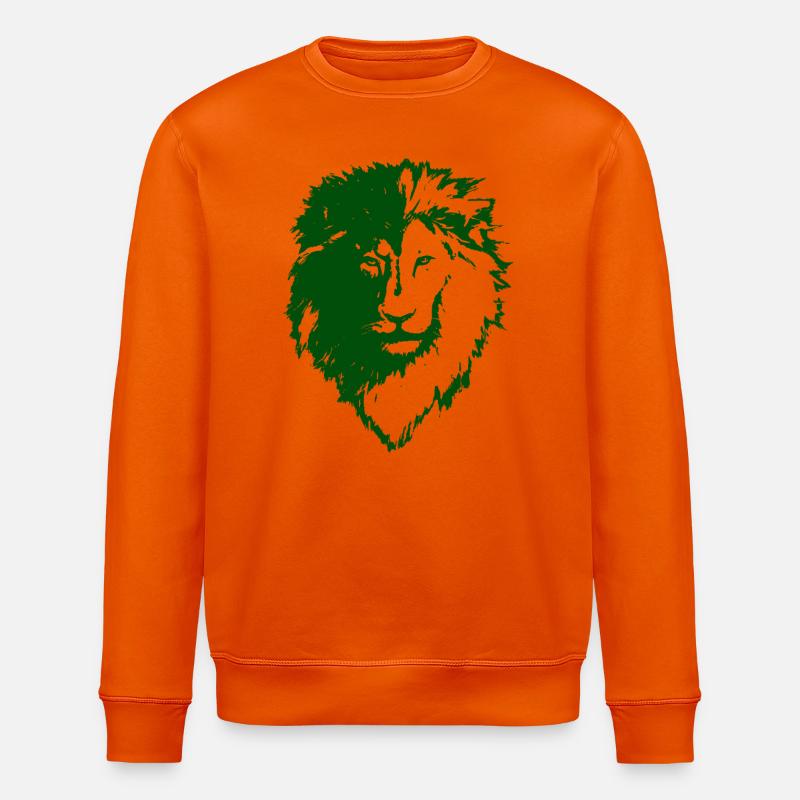 Grüne Löwe Silhouette - Stanley/Stella Unisex Bio-Sweatshirt ROLLER - Tieforange