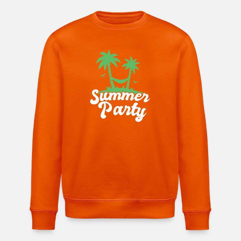 Summer Party Palm Tree Design - Stanley/Stella ROLLER Unisex Organic Sweatshirt - bright orange