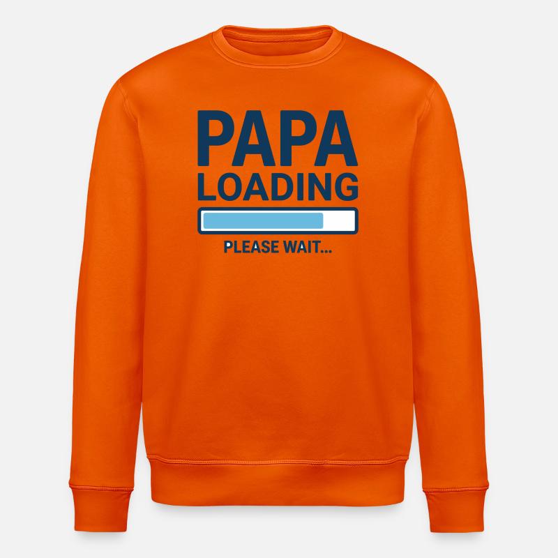 Papa loading please wait - Bientôt papa ? - Sweat bio ROLLER Stanley/Stella Unisexe - orange profond