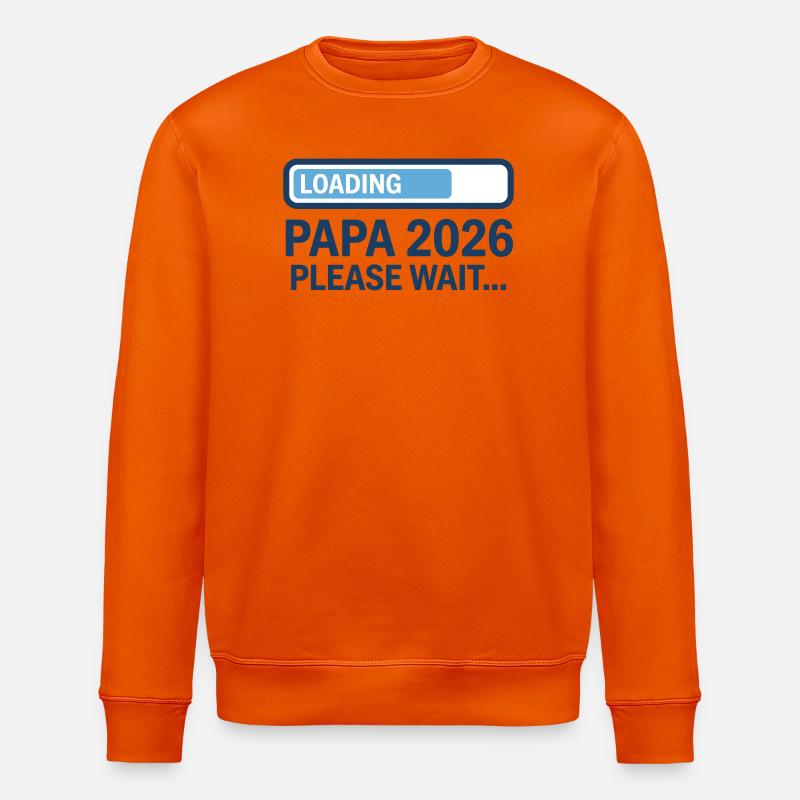 Papa 2026 Loading - Annonce Grossesse - Sweat bio ROLLER Stanley/Stella Unisexe - orange profond
