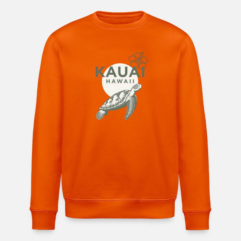 Kauai Hawaii Schildkröte Hibiskus - Stanley/Stella Unisex Bio-Sweatshirt ROLLER - Tieforange