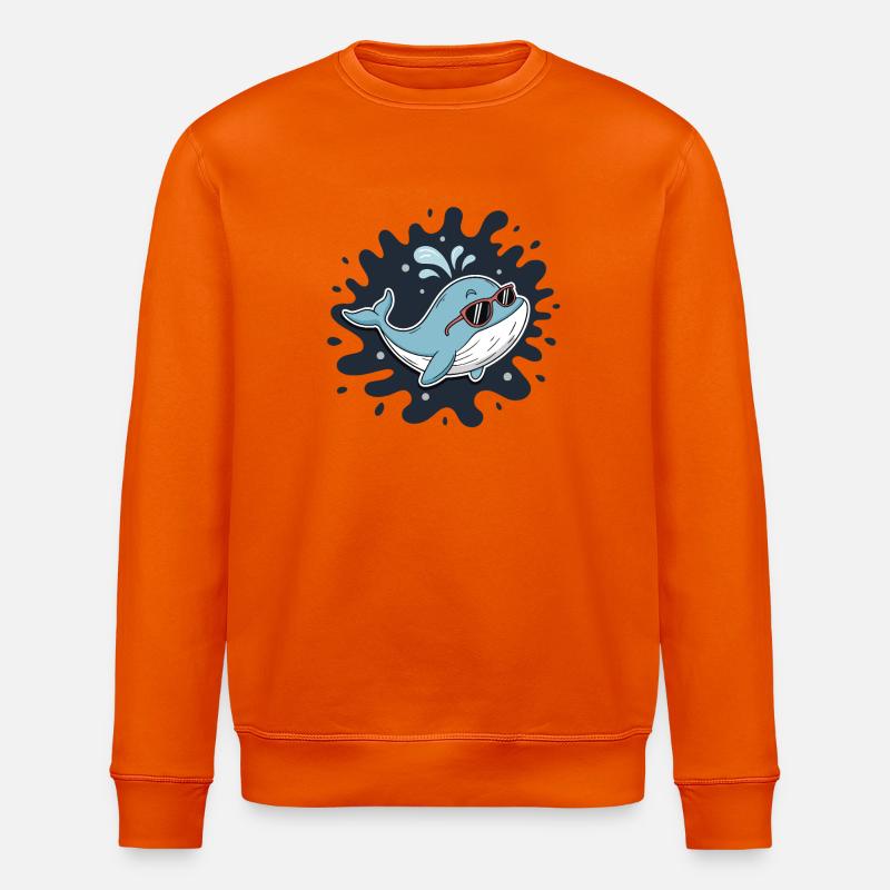 Chill Whale mit coolen Gläsern - Stanley/Stella Unisex Bio-Sweatshirt ROLLER - Tieforange