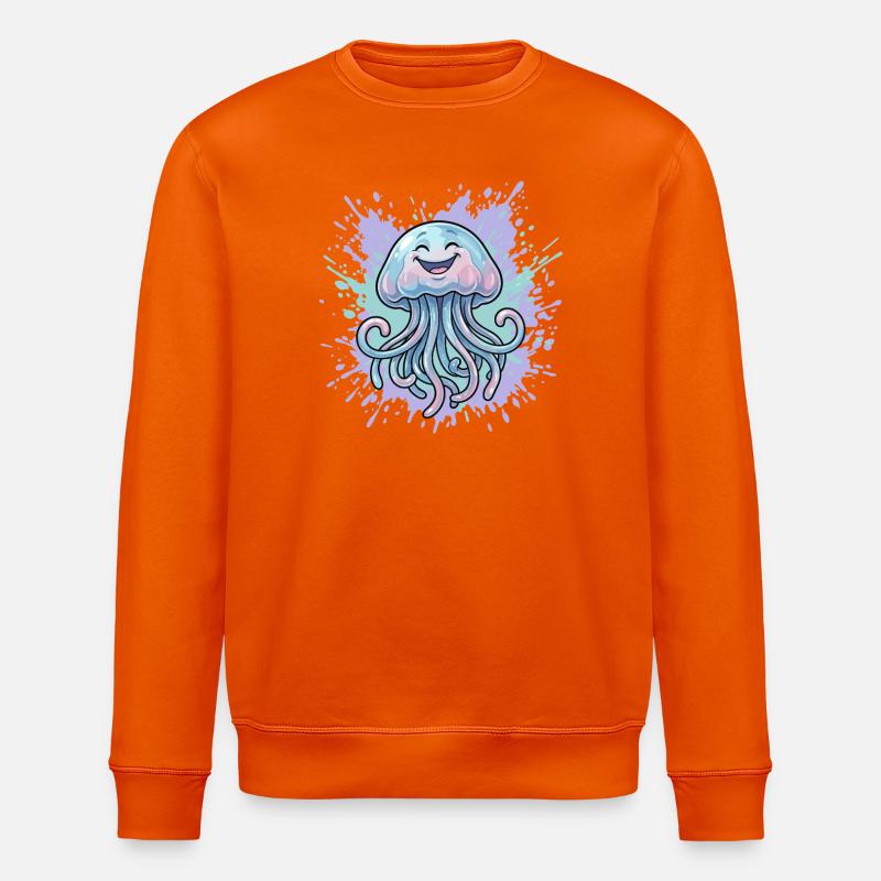 Spritzer méduse pastel - Sweat bio ROLLER Stanley/Stella Unisexe - orange profond