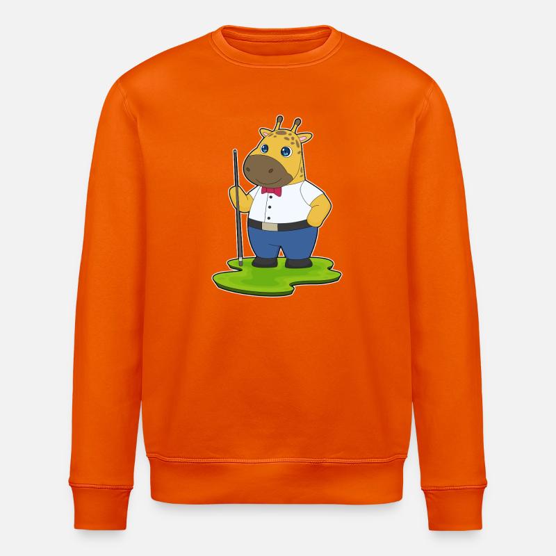Giraffe Billiard Queue Sport - Stanley/Stella Unisex Bio-Sweatshirt ROLLER - Tieforange