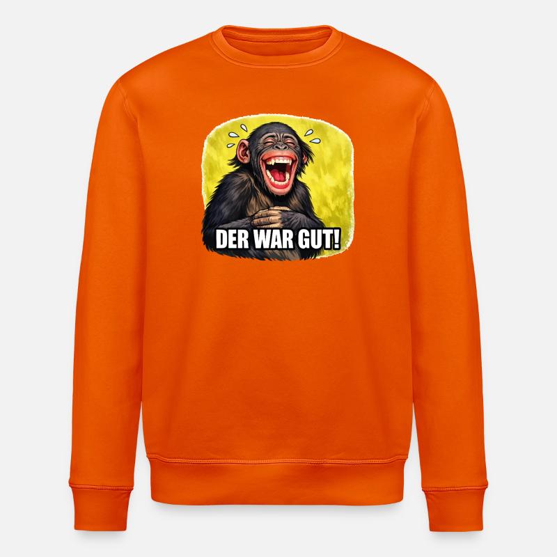 Lachender Affe - Der war gut! - Stanley/Stella Unisex Bio-Sweatshirt ROLLER - Tieforange