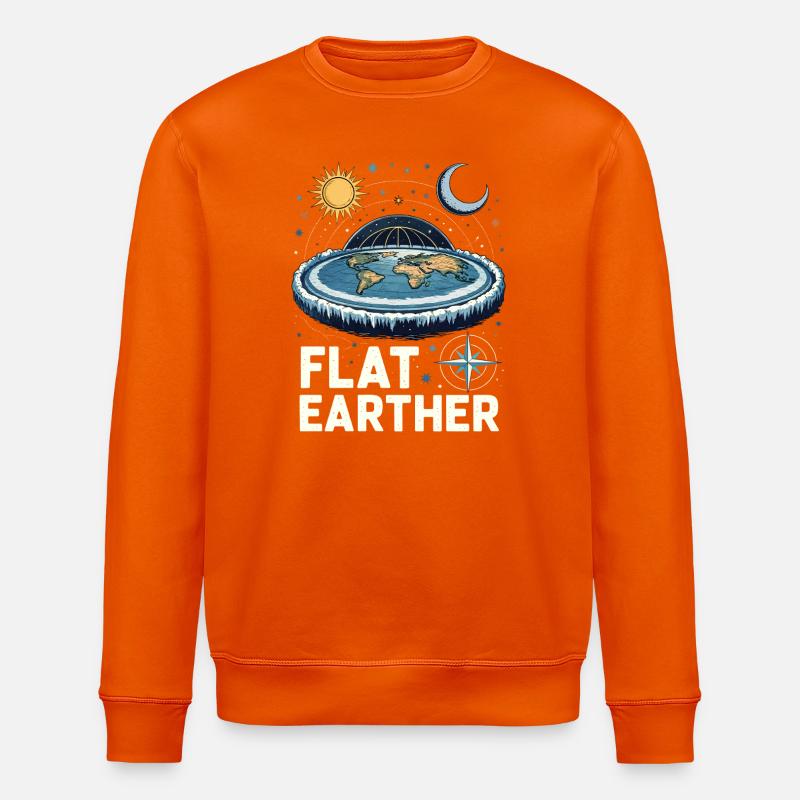 Flat-earthers - Stanley/Stella ROLLER Unisex Organic Sweatshirt - bright orange