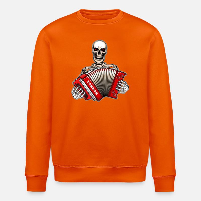 Styrian Harmonica Skeleton - Stanley/Stella ROLLER Unisex Organic Sweatshirt - bright orange