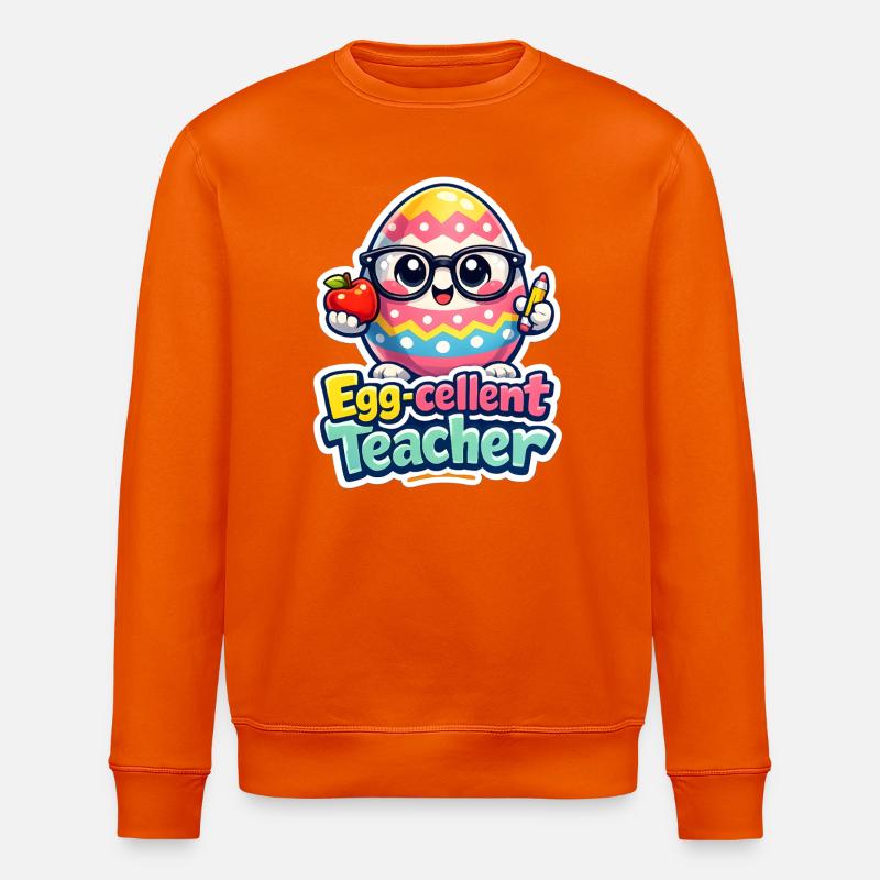 Egg Cellent Enseignant Œuf de Pâques - Sweat bio ROLLER Stanley/Stella Unisexe - orange profond