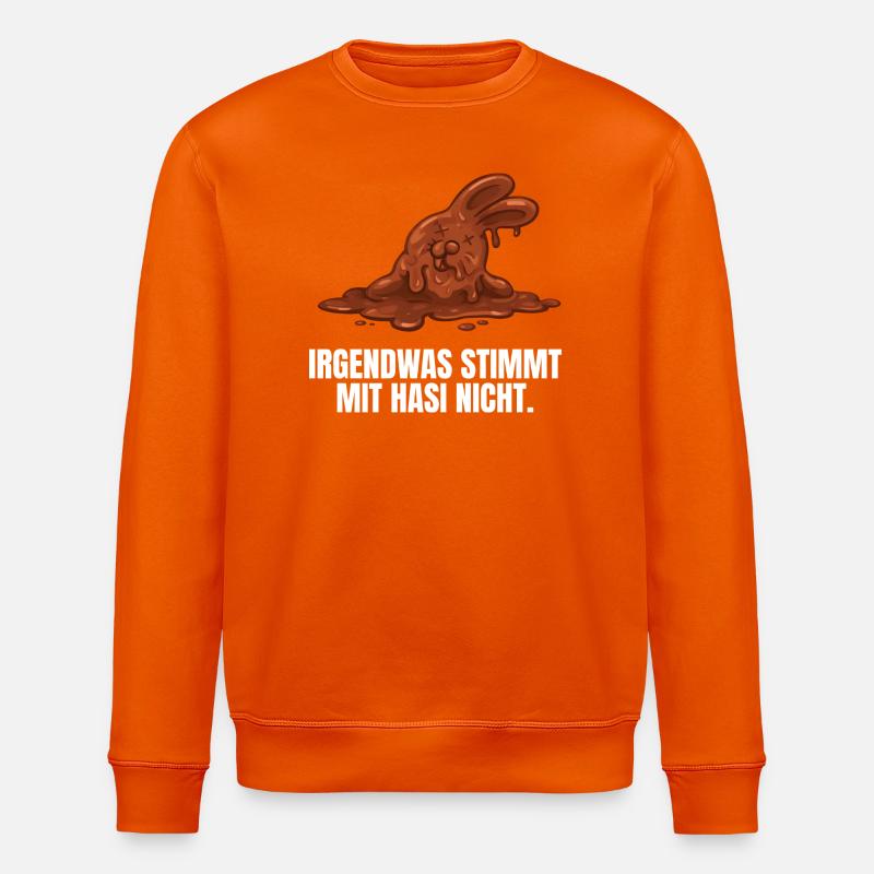 Chocolate bunny Easter - Stanley/Stella ROLLER Unisex Organic Sweatshirt - bright orange