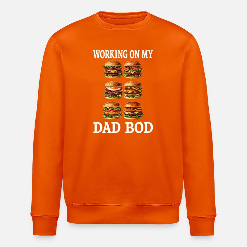 Dad Bod Burger Grid - Stanley/Stella ROLLER Unisex Organic Sweatshirt - bright orange
