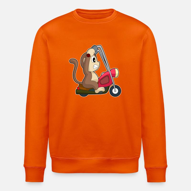 Affe Motorrad - Stanley/Stella Unisex Bio-Sweatshirt ROLLER - Tieforange