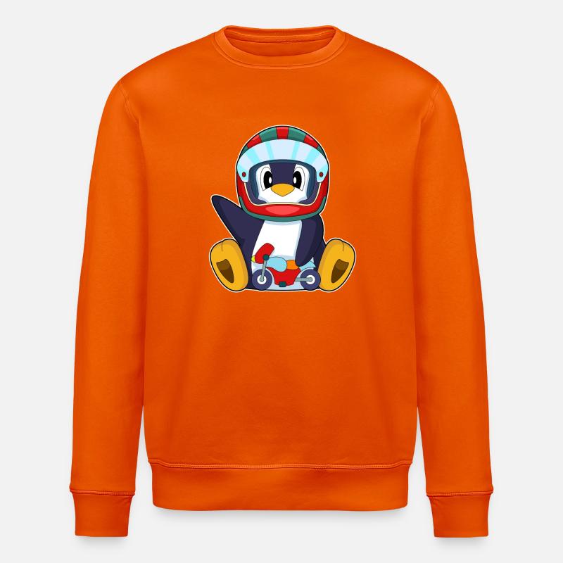 Pinguin Motorrad - Stanley/Stella Unisex Bio-Sweatshirt ROLLER - Tieforange