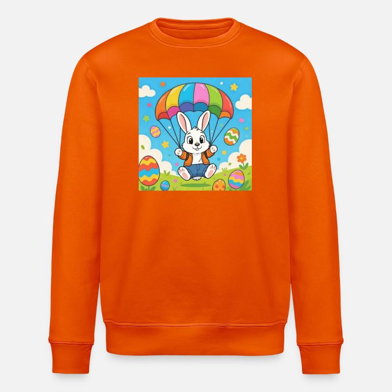 Osterhase mit Fallschirm - Stanley/Stella Unisex Bio-Sweatshirt ROLLER - Tieforange