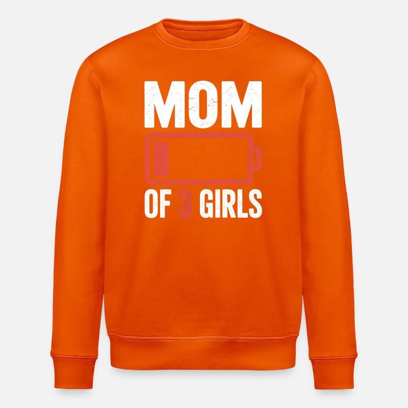 Mutter von 3 Mädchen Batterie-Tee - Stanley/Stella Unisex Bio-Sweatshirt ROLLER - Tieforange