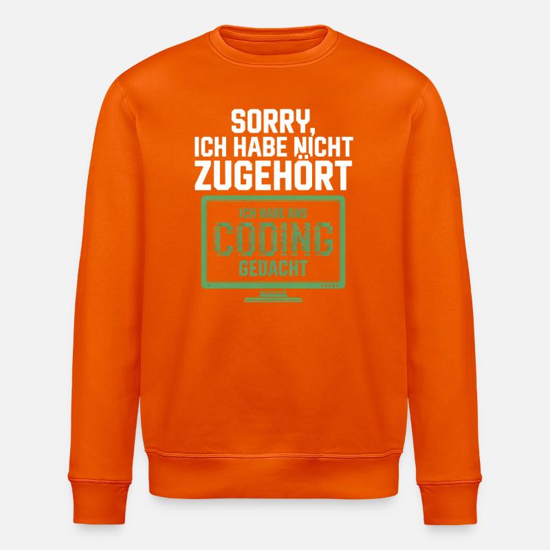 Sorry, I thought coding - Stanley/Stella ROLLER Unisex Organic Sweatshirt - bright orange