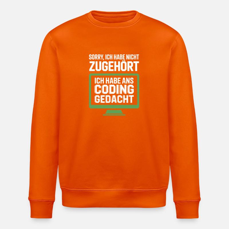 Coding Thinking instead of belonging - Stanley/Stella ROLLER Unisex Organic Sweatshirt - bright orange