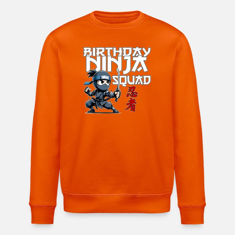 Birthday Ninja Squad Compleanno Funny - Stanley/Stella ROLLER Unisex Organic Sweatshirt - bright orange
