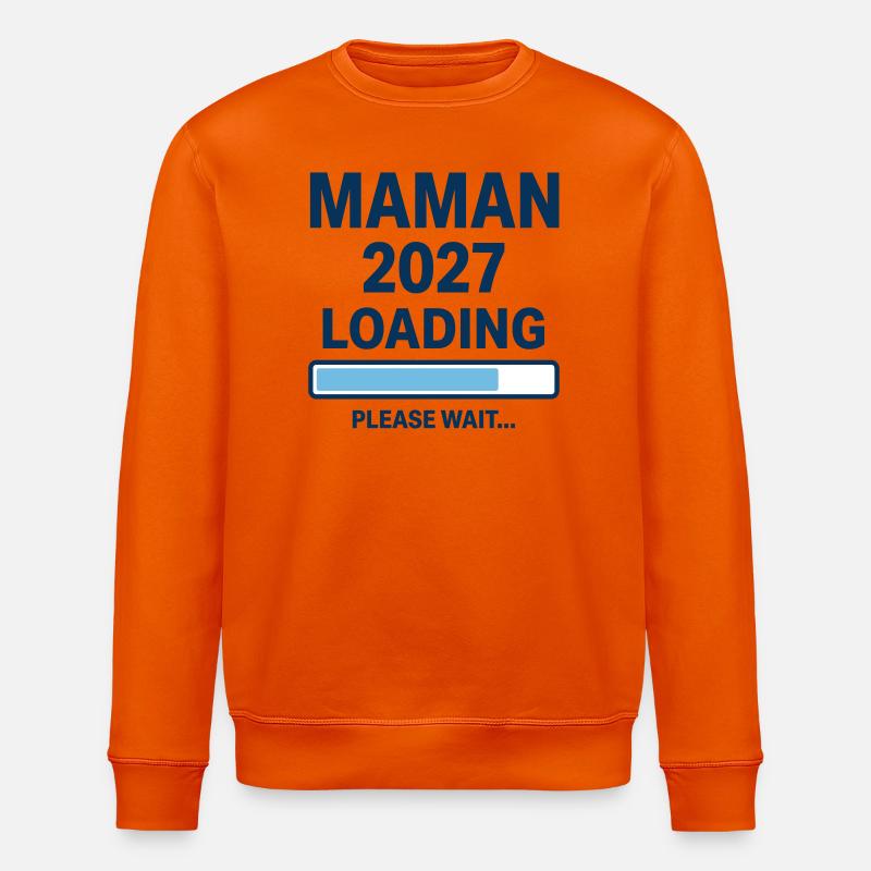 Design Mom 2027 Loading Schwangerschaft - Stanley/Stella Unisex Bio-Sweatshirt ROLLER - Tieforange